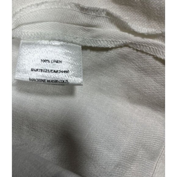 Eileen Fisher Jacket M 100% Linen White‎ Round Neck Lagenlook Coastal Natural - Picture 6 of 6